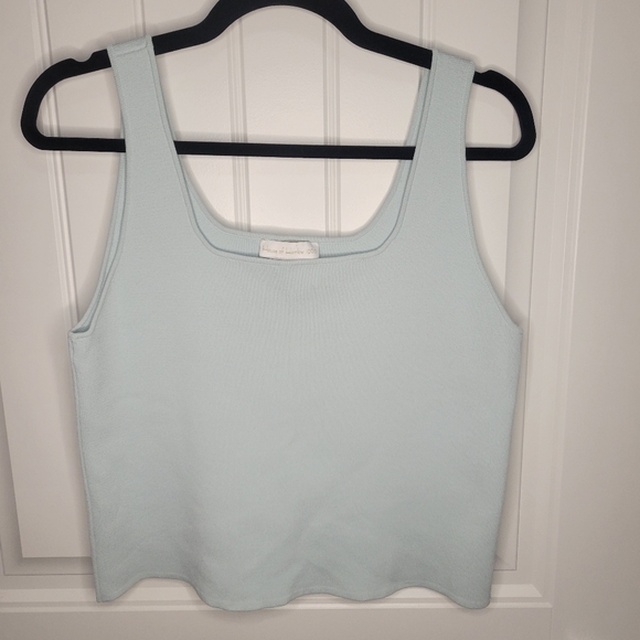 House of Harlow 1960 Sweaters - House Of Harlow Light Blue Thick Strap Knit Stretch Sweater Tank Size Large